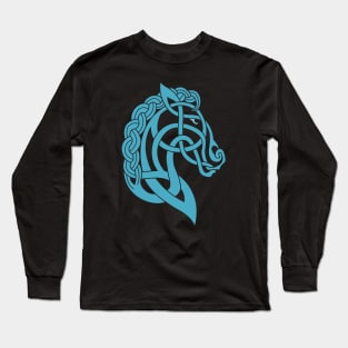 Celtic Horse Blue Long Sleeve T-Shirt